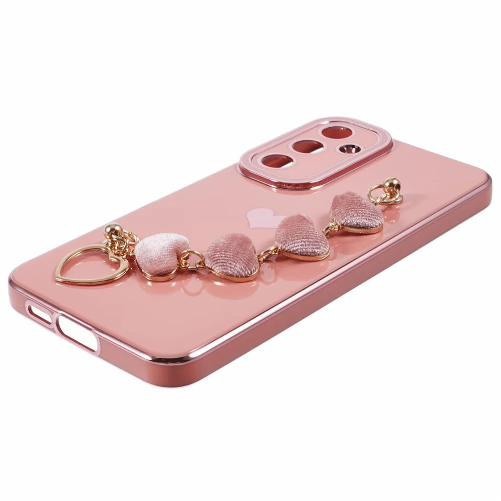 For Samsung Galaxy A25 5G (Global) (161.0 X 76.5 X 8.3mm) Case Heart Pattern TPU Phone Cover - Pink - 4