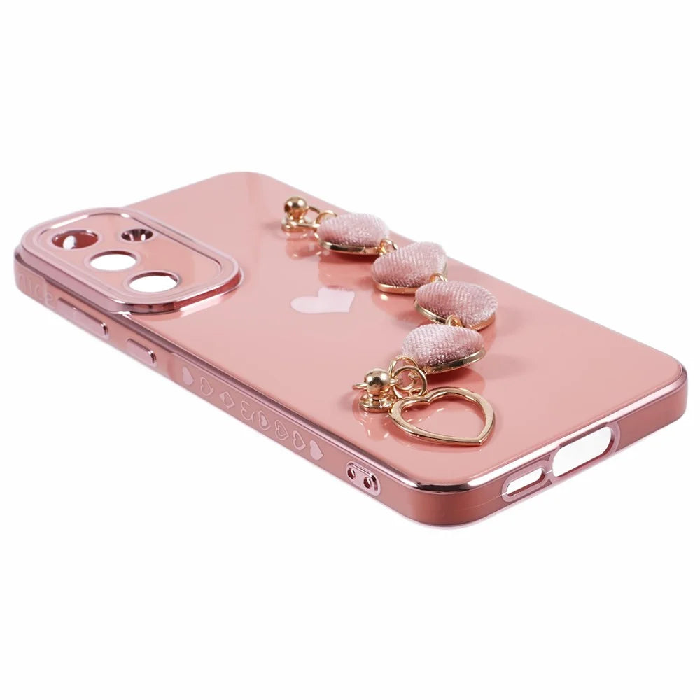 For Samsung Galaxy A25 5G (Global) (161.0 X 76.5 X 8.3mm) Case Heart Pattern TPU Phone Cover - Pink - 5