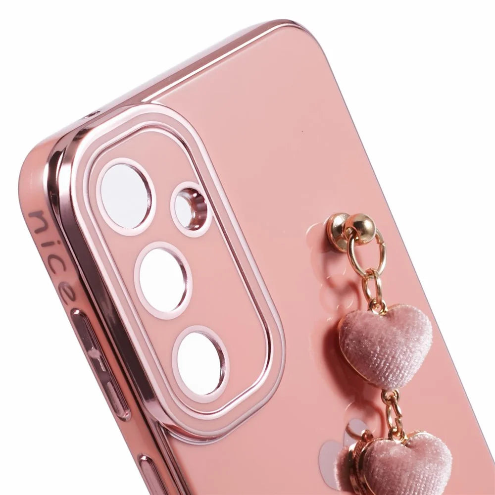 For Samsung Galaxy A25 5G (Global) (161.0 X 76.5 X 8.3mm) Case Heart Pattern TPU Phone Cover - Pink - 6