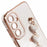 For Samsung Galaxy S24 Case Electroplating Soft TPU Phone Shell with Strap - White - 6