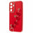 For Samsung Galaxy S23 FE Phone Case Electroplating TPU Back Cover with Heart Hand Strap - Red - 3