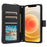 For iPhone 12 mini Zipper Wallet Case Rhombus Leather Handbag Phone Cover - Black - 2