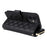 For iPhone 12 mini Zipper Wallet Case Rhombus Leather Handbag Phone Cover - Black - 5