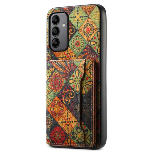 For Samsung Galaxy A05s 4G Case Colorful Florals Leather Back Cover with Card Holder Kickstand - Autumn / Yellow - 1