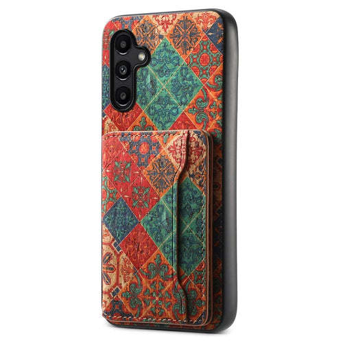 For Samsung Galaxy A15 5G Case Floral Pattern Card Slot Kickstand PU+TPU+PC Phone Shell - Winter / Blue - 1