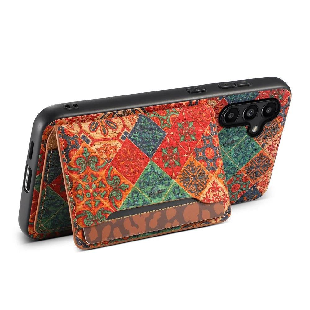 For Samsung Galaxy A15 5G Case Floral Pattern Card Slot Kickstand PU+TPU+PC Phone Shell - Winter / Blue - 2
