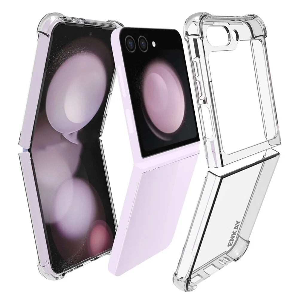 ENKAY HAT PRINCE For Samsung Galaxy Z Flip7 FE 5G / Z Flip6 5G Case Anti-Slip Protective Phone Cover HD Clear - 1