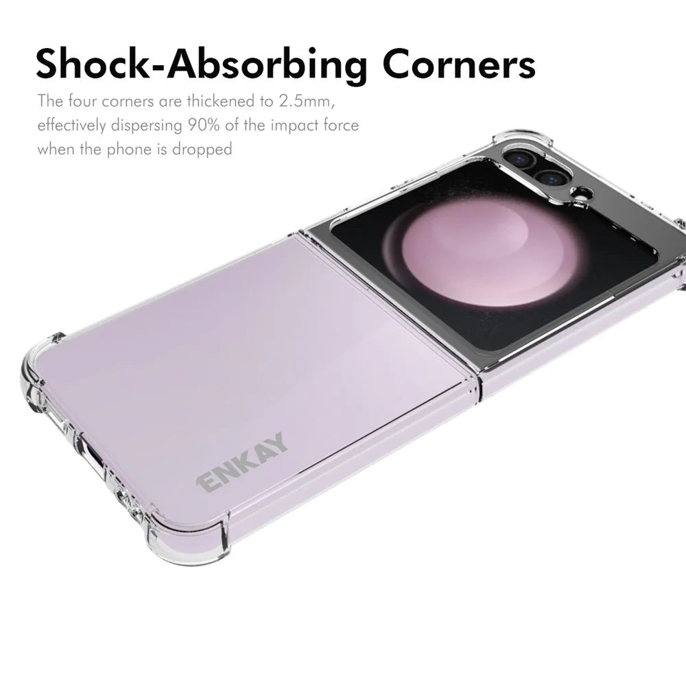 ENKAY HAT PRINCE For Samsung Galaxy Z Flip7 FE 5G / Z Flip6 5G Case Anti-Slip Protective Phone Cover HD Clear - 2