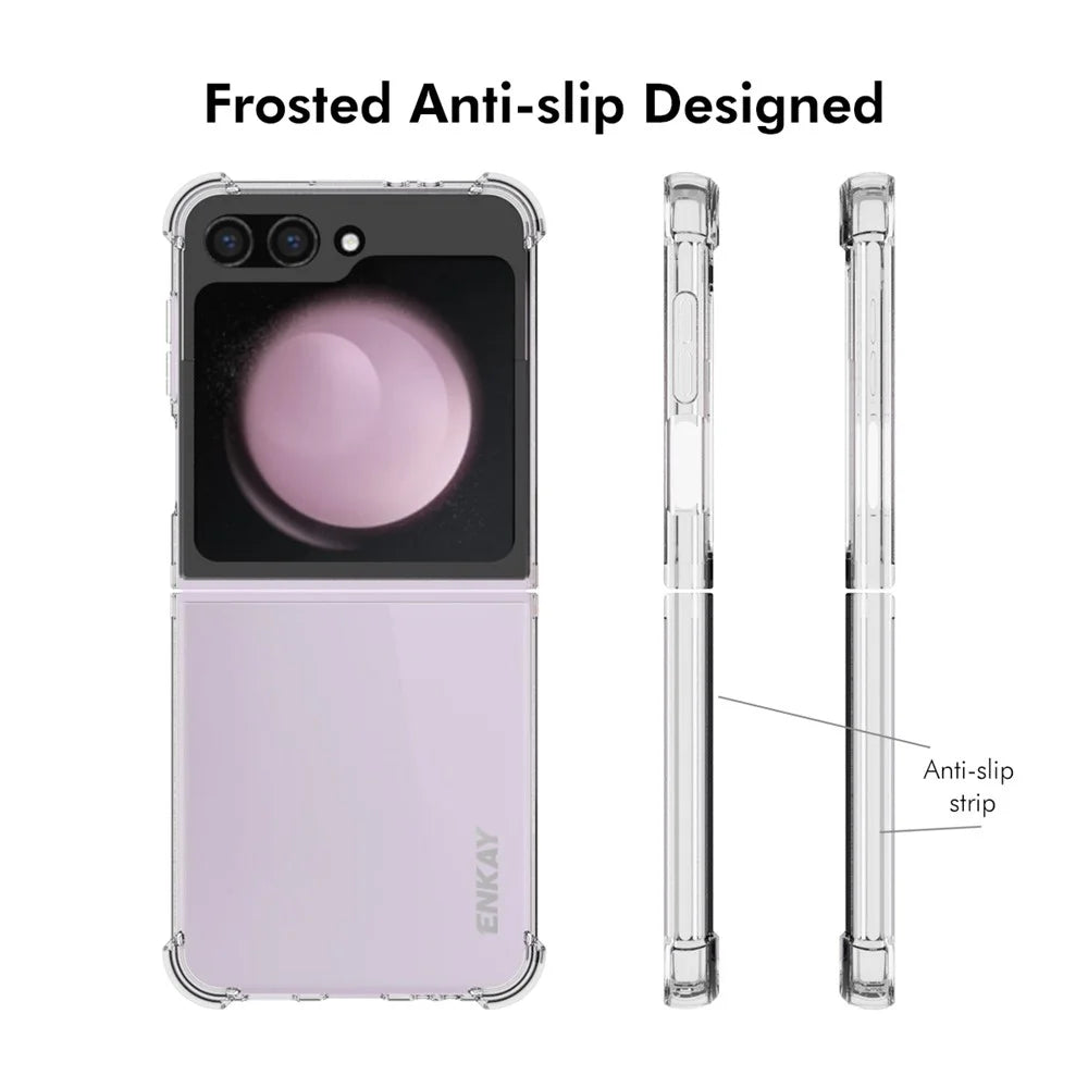 ENKAY HAT PRINCE For Samsung Galaxy Z Flip7 FE 5G / Z Flip6 5G Case Anti-Slip Protective Phone Cover HD Clear - 4