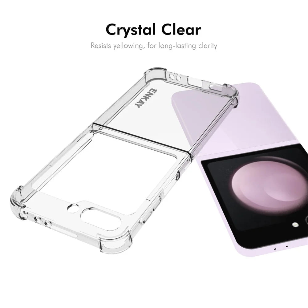 ENKAY HAT PRINCE For Samsung Galaxy Z Flip7 FE 5G / Z Flip6 5G Case Anti-Slip Protective Phone Cover HD Clear - 5