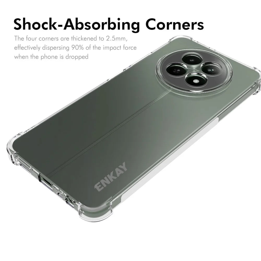 ENKAY HAT PRINCE For Realme 12 5G Case Non-Slip Clear TPU Phone Cover Corners Protection - 2