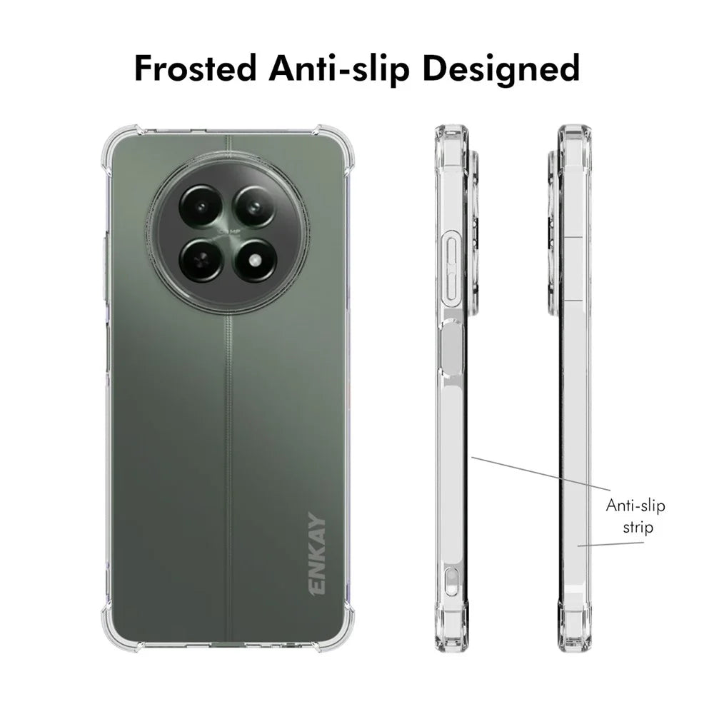 ENKAY HAT PRINCE For Realme 12 5G Case Non-Slip Clear TPU Phone Cover Corners Protection - 4
