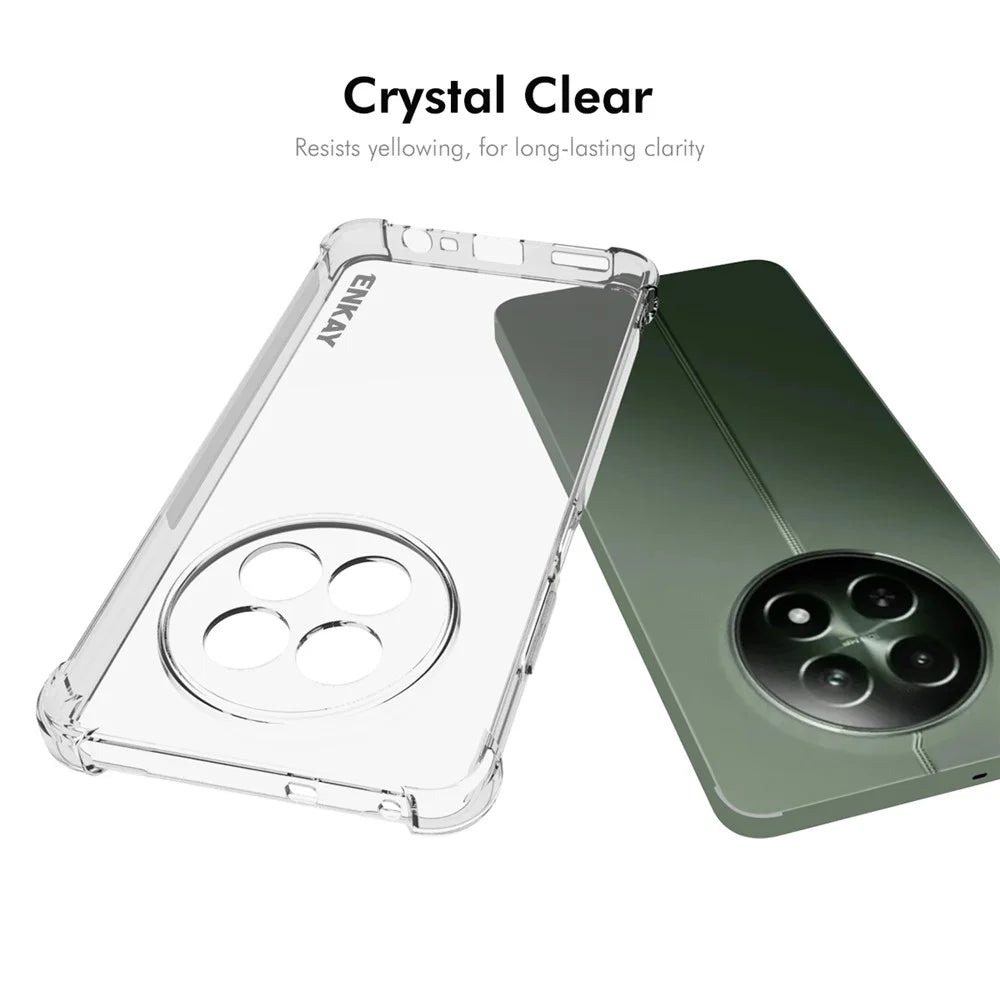 ENKAY HAT PRINCE For Realme 12 5G Case Non-Slip Clear TPU Phone Cover Corners Protection - 5