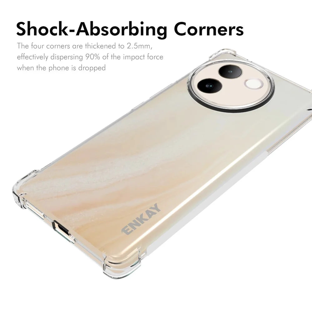 ENKAY HAT PRINCE For vivo V30e 5G TPU Case Clear Phone Cover Anti-Drop Corners Protection - 2