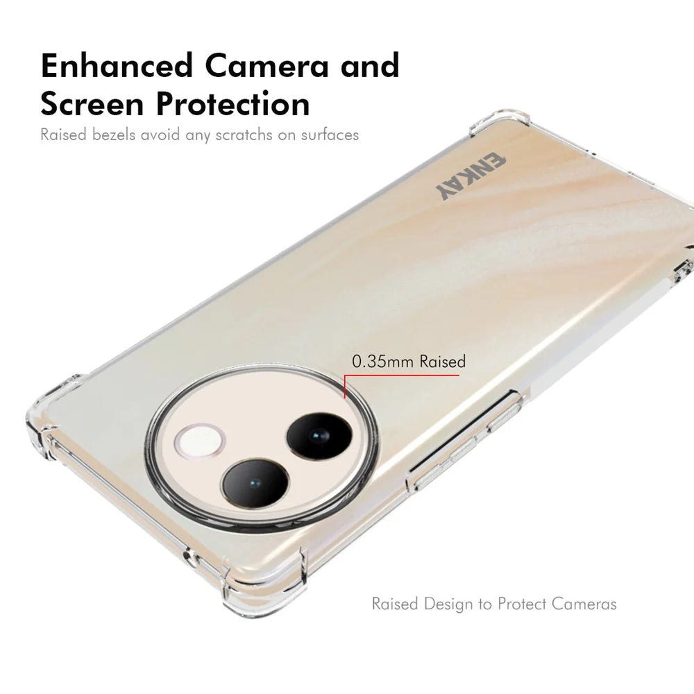 ENKAY HAT PRINCE For vivo V30e 5G TPU Case Clear Phone Cover Anti-Drop Corners Protection - 3