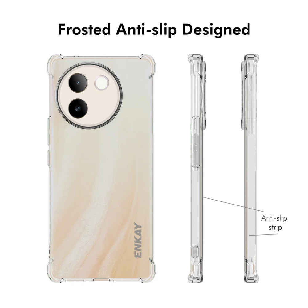 ENKAY HAT PRINCE For vivo V30e 5G TPU Case Clear Phone Cover Anti-Drop Corners Protection - 4