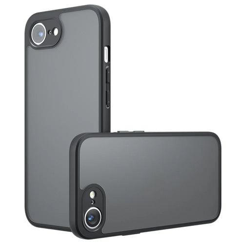 For iPhone 17e / 16e Case Skin-Touch TPU + PC Matte Phone Back Cover, Transparent Black - 1