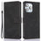 For iPhone 16 Pro Case PU Leather Card Slots Wallet Flip Phone Cover -  Black - 1