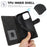 For iPhone 16 Pro Case PU Leather Card Slots Wallet Flip Phone Cover -  Black - 5