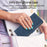 For iPhone 16 Pro Max Case Wallet PU Leather Stand Phone Cover with Wrist Strap - Blue - 6