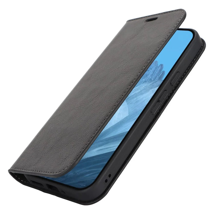 For Google Pixel 9 Pro XL Case Crazy Horse Texture Split Leather Wallet Phone Cover - Black - 6