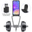 For Samsung Galaxy A05 4G Case Liquid Silicone Phone Cover with Card Slot, Long Strap - Black - 6