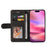 For iPhone 16 Leather Case Wallet Stand Color Splicing Phone Cover -  Black - 2