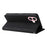 For iPhone 16 Leather Case Wallet Stand Color Splicing Phone Cover -  Black - 4