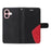 For iPhone 16 Leather Case Wallet Stand Color Splicing Phone Cover -  Black - 5
