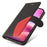 For iPhone 16 Leather Case Wallet Stand Color Splicing Phone Cover -  Black - 6