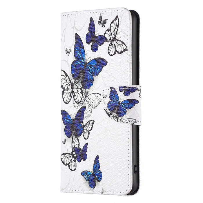 For iPhone 16 Pro Case Wallet Leather Flip Phone Cover Pattern Print - Butterflies - 5