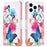 For iPhone 16 Pro Leather Case Pattern Printing Wallet Stand Phone Cover -  Two Butterflies - 1