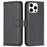 BINFEN COLOR BF17 For iPhone 16 Pro Max Case Flip Leather Wallet Phone Cover - Black - 1