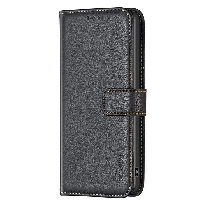 BINFEN COLOR BF17 For iPhone 16 Pro Max Case Flip Leather Wallet Phone Cover - Black - 7