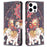For iPhone 16 Pro Max Case Pattern Printing Leather Wallet Stand Phone Cover -  Flower and Elephant - 1