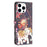 For iPhone 16 Pro Max Case Pattern Printing Leather Wallet Stand Phone Cover -  Flower and Elephant - 5