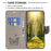 For iPhone 16 Pro Max Case Wallet Leather Phone Cover Butterflyimprinted -  Grey - 3