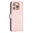 For iPhone 16 Pro Case Lucky Clover Pattern Leather Phone Cover - Pink - 7