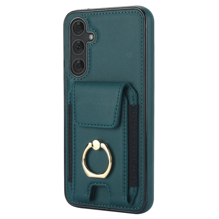 For Samsung Galaxy A54 5G Case Anit-Fall Kickstand Leather + TPU Phone Cover - Green - 4