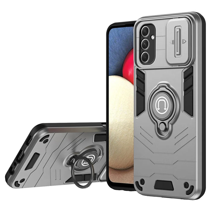 For Samsung Galaxy A54 5G Case Slide Lens Cover Kickstand Phone Protector - Grey - 1