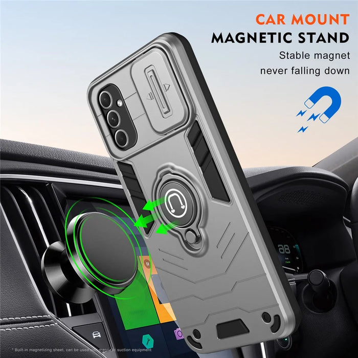 For Samsung Galaxy A54 5G Case Slide Lens Cover Kickstand Phone Protector - Grey - 5