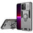 For iPhone 13 Pro Case Ring Kickstand PC+TPU Phone Cover with Slide Lens Guard - Grey - 1