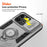 For iPhone 13 Pro Case Ring Kickstand PC+TPU Phone Cover with Slide Lens Guard - Grey - 3