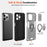 For iPhone 13 Pro Case Ring Kickstand PC+TPU Phone Cover with Slide Lens Guard - Grey - 6