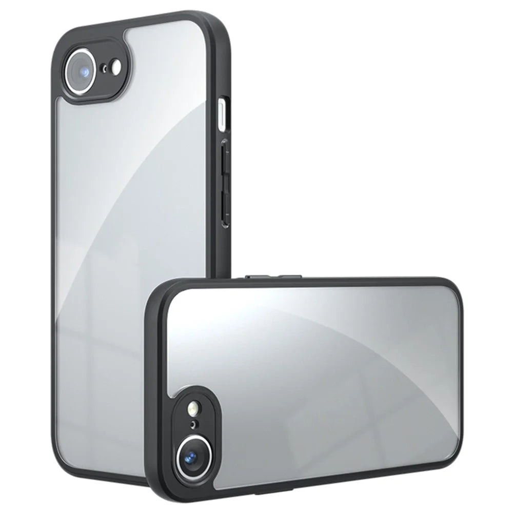 For iPhone 17e / 16e Crystal Clear Case Anti-Drop TPU Frame PC Phone Cover - 1