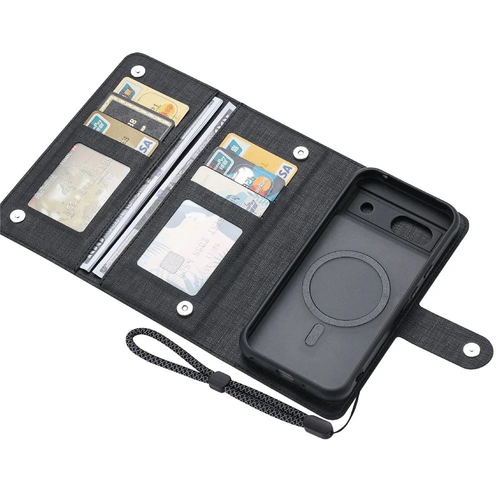 VILI GMA Series For Google Pixel 8a Magnetic Case RFID Blocking Wallet Detachable Leather Phone Cover -  Black - 4