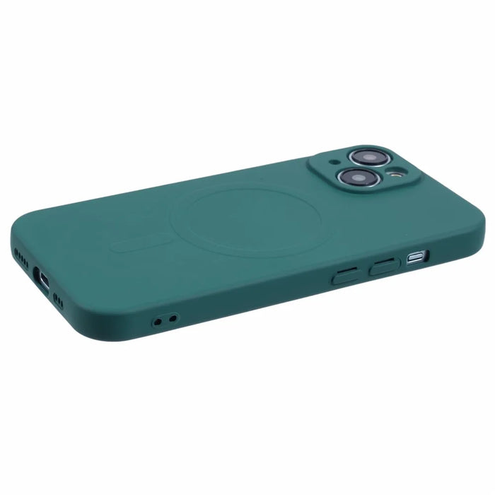 For iPhone 15 Plus Magnetic Case TPU Phone Cover Shock Absorbing - Dark Green - 6