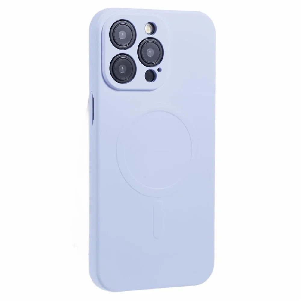For iPhone 15 Pro Max Case Anti-Scratch TPU Phone Cover Compatible with MagSafe - Light Purple - 3