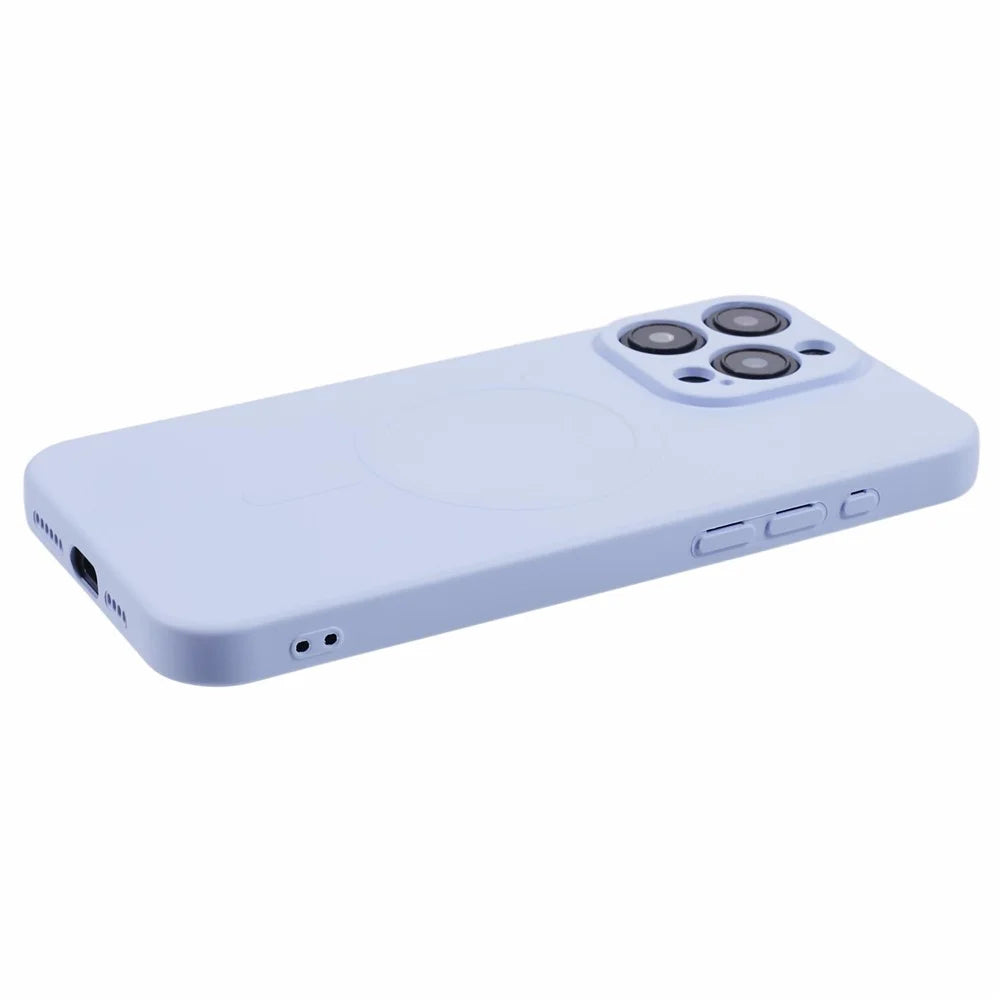 For iPhone 15 Pro Max Case Anti-Scratch TPU Phone Cover Compatible with MagSafe - Light Purple - 6