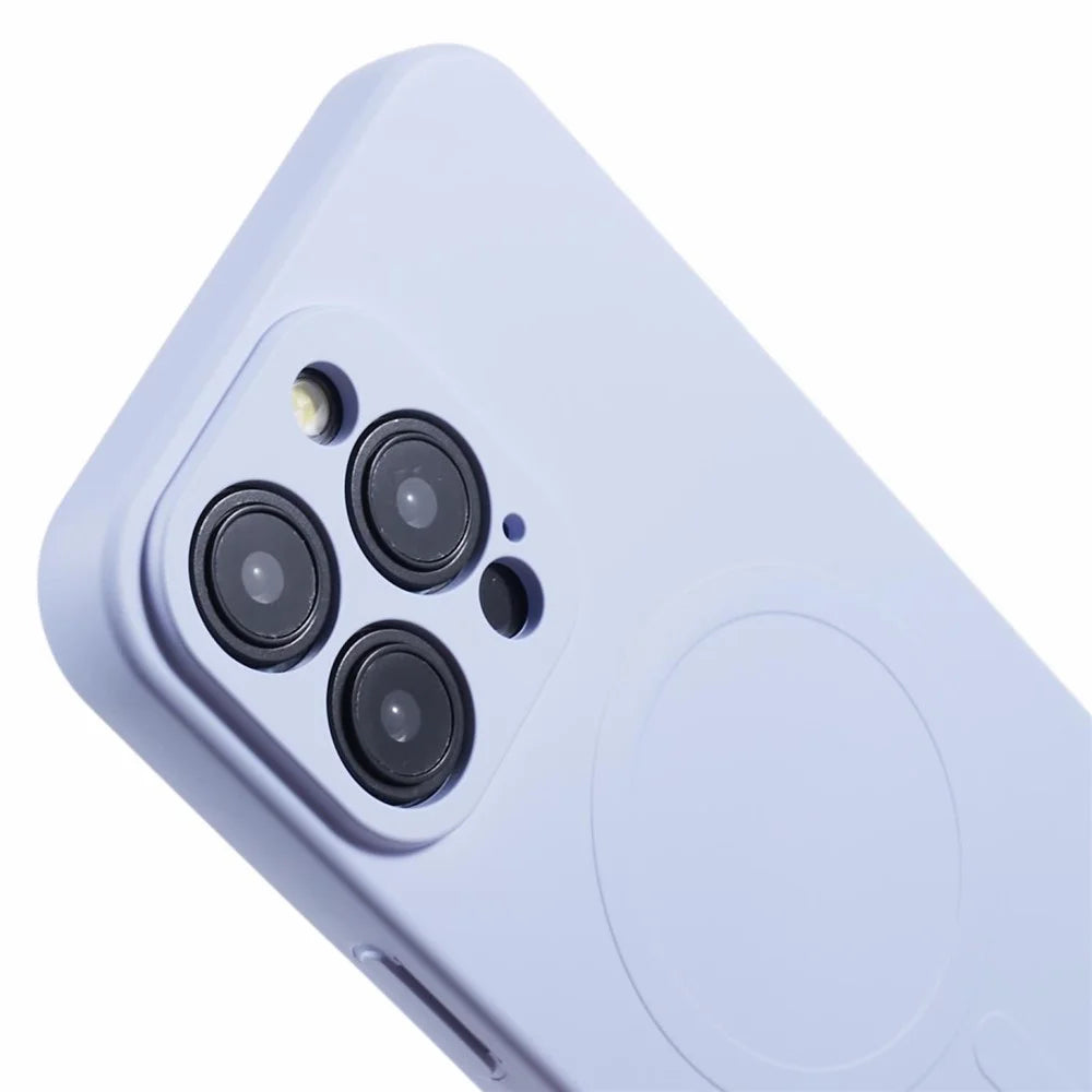 For iPhone 15 Pro Max Case Anti-Scratch TPU Phone Cover Compatible with MagSafe - Light Purple - 7